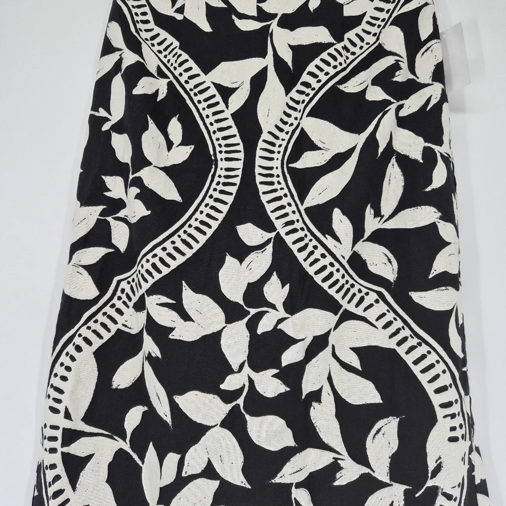 Parker Kiley Straight Midi Cotton Linen Blend Boho‎ Skirt Sz8 - Picture 3 of 13